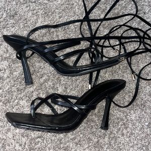 black strappy heels